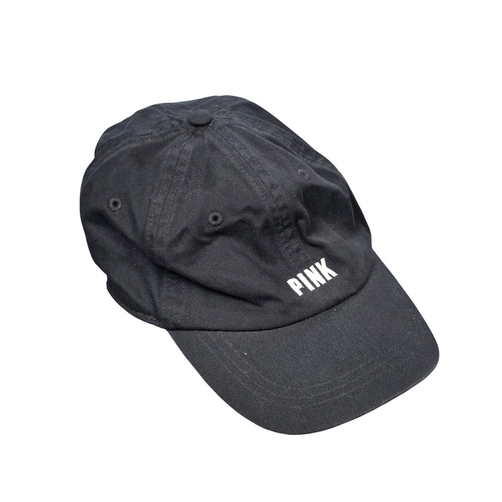PINK Victoria's Secret Cotton Baseball Cap Women's OS Black Adjustable Dad Hat